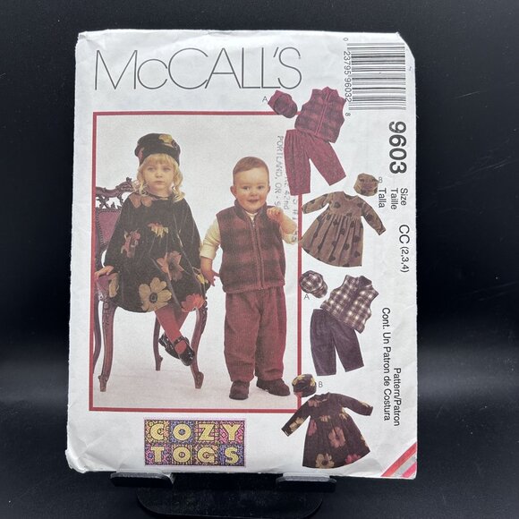 McCall's 9603 “Dress,Vest,Pull-On Pants & Hat” (2-3-4) Sewing Pattern Uncut FF - Picture 1 of 5